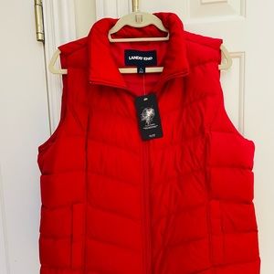 Lands End Size large brand new red vest